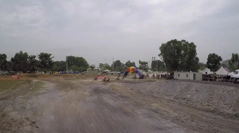 Motocross in action Stock Footage 55918070