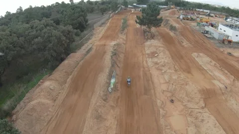Motocross apprentice learning the track Stock Footage 167253628