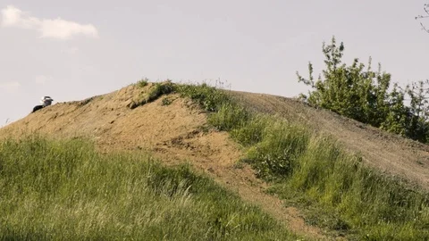  Motocross Biker Jumping  Stock Footage 90373202