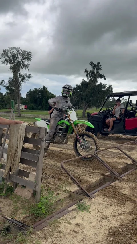 Motocross Driver Flips Off Bike Backwards, Dade City, Florida, USA - 09 Sep 2025 Stock Footage 344488959