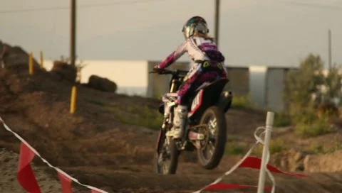 Motocross Extreme Sports Racing Dirt Bikes on the Track 51 Stock Footage