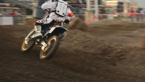 Motocross Extreme Sports Racing Dirt Bikes on the Track 63 Stock Footage