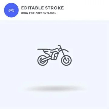 Motocross icon vector, filled flat sign, solid pictogram isolated on white, l Stock Illustration
