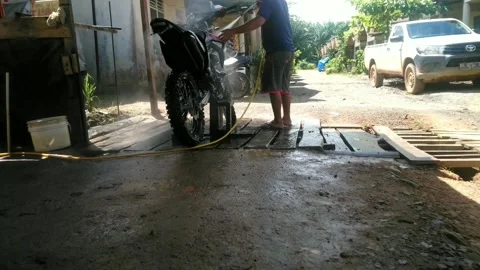 Motocross maintenance is important because it's for the safety of the rider Stock Footage 218978330