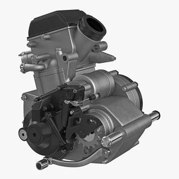 Motocross Motorcycle Engine 2 3D Model