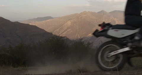 Motocross in the mountains vertical frame Stock Footage 232015095