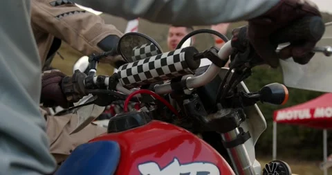 Motocross in the mountains vertical frame Stock Footage 232015405