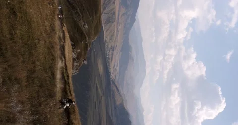 Motocross in the mountains vertical frame Video stock 232015861