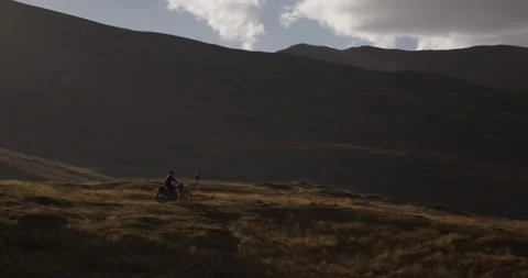 Motocross in the mountains vertical frame Video stock 232016374