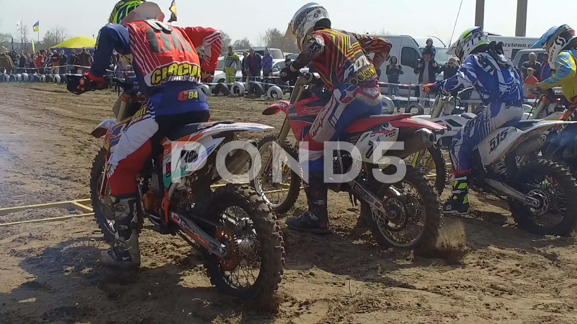 Motocross Racers At Starting Gate Stock Video Pond5