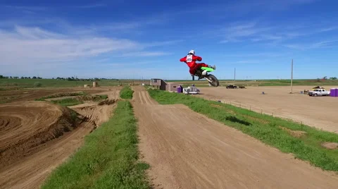 Motocross rider performs trick Video stock 50769544