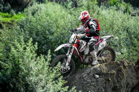 Motocross rider Stockfoto's