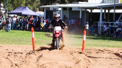 Motocross Rider's Challenging Course Run Stock Footage 289615111