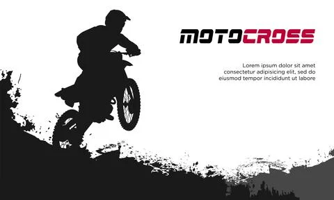 Motocross silhouette vector illustration. Stock Illustration