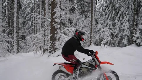 Motocross in snow 스톡 동영상 274943695
