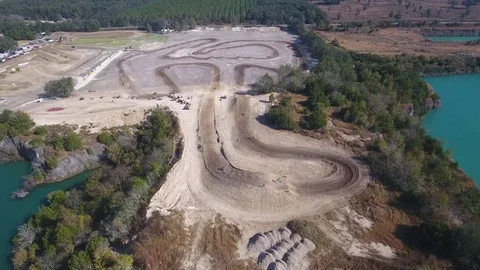 Motocross track from above 스톡 동영상 70140397