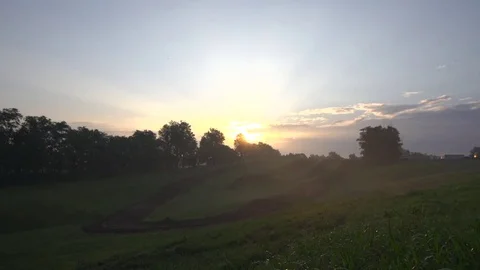 Motocross Track Sunrise Timelapse Stock Footage 81753668
