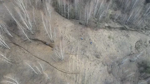 Motocross training on the hills Stock Footage 187844017