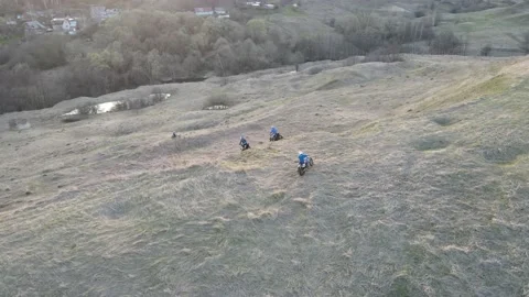 Motocross training on the hills Stock Footage 187849524