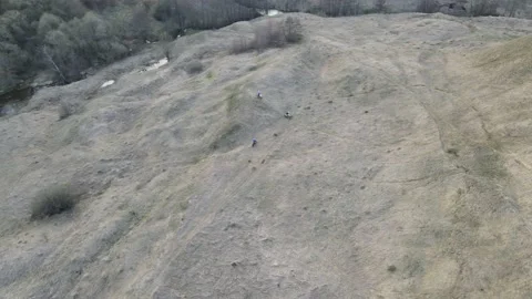 Motocross training on the hills Stock Footage 187850759