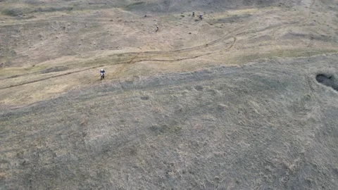 Motocross training on the hills Stock Footage 187851987