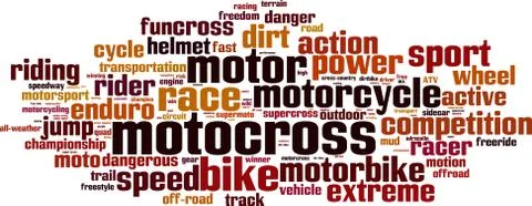Motocross word cloud Stock Illustration