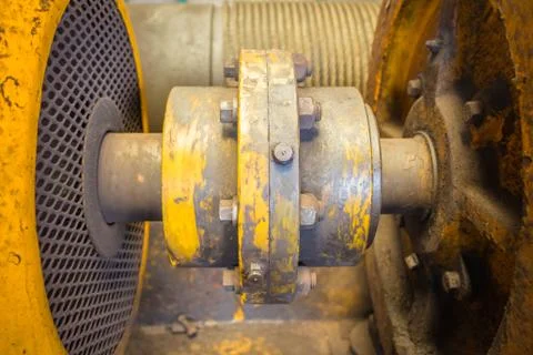 Motor and gear, Alignment coupling. Stock Photos