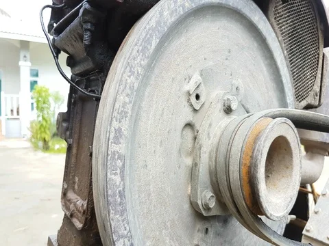 Motor belt, part of pushcart engine for plowing rice field Vídeos de archivo 77261558