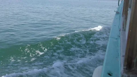 Motor boat bow 01 Stock Footage 146960345