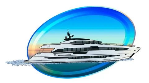 Motor boat draw Stock Illustration