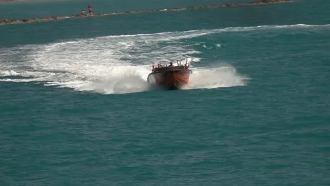 Motor boat high speed Stock Footage 161784731