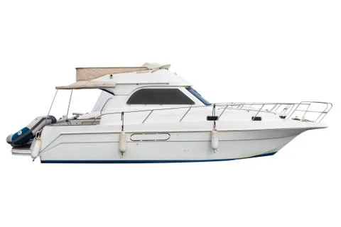 Motor boat isolated on white background Stock Photos