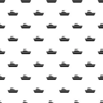 Motor boat pattern, simple style Illustrazione stock