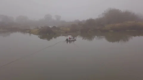 Motor boat on the river  210 Video stock 106500305