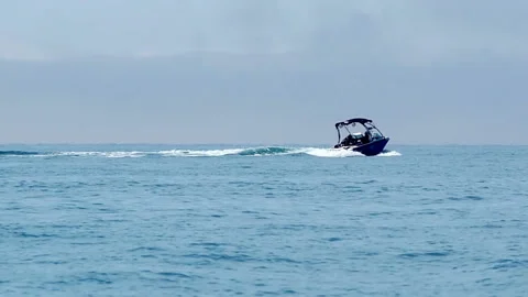 Motor boat sailing Stock Footage 125767456