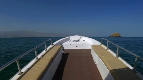 A motor boat is sailing on the sea Stock Footage 236371789