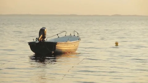 Motor boat at the sea Stock Footage 80433649