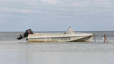 Motor boat standing on the ground Video stock 67415395