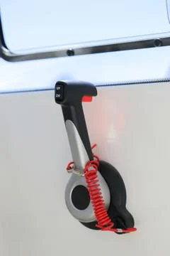 Motor boat throttle control close up Stock Photos