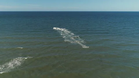 The Motor Boat Is Trying To Work Badly In The Open Sea Stock Footage 122019023