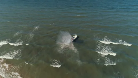 The Motor Boat Is Trying To Work Badly In The Open Sea Stock Footage 122019089