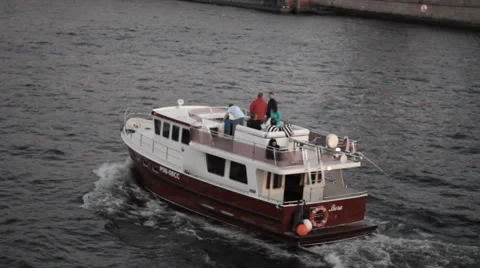 Motor boat view from above Stock Footage 54630051