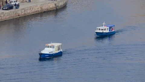 Motor Boats in the Bay Stock Footage 84773058