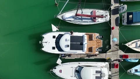 Motor Catamaran Leaving Berth Stock Footage 265527853