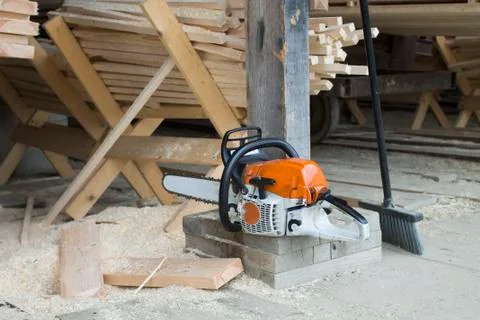 Motor Chainsaw Stock Photos