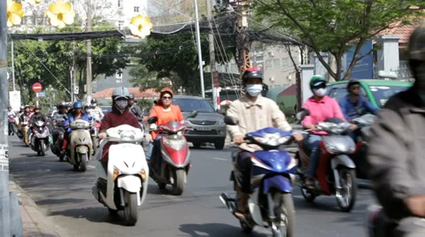 Motor Cycle Traffic Stock Footage 35504913