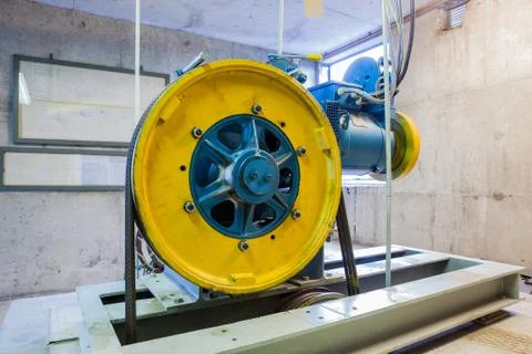 Motor of the elevator Stock Photos