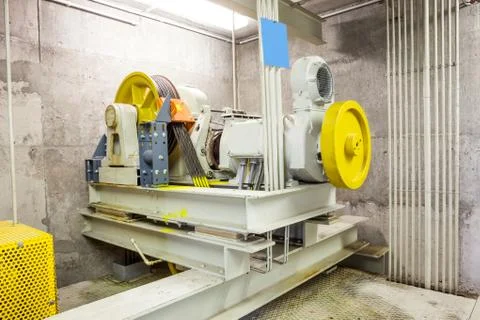 Motor of the elevator Stock Photos