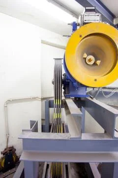 Motor of the elevator Stock Photos