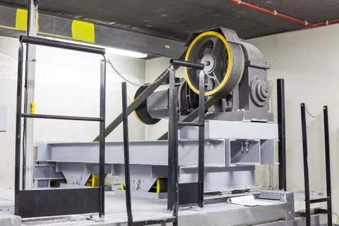 Motor of the elevator Stock Photos